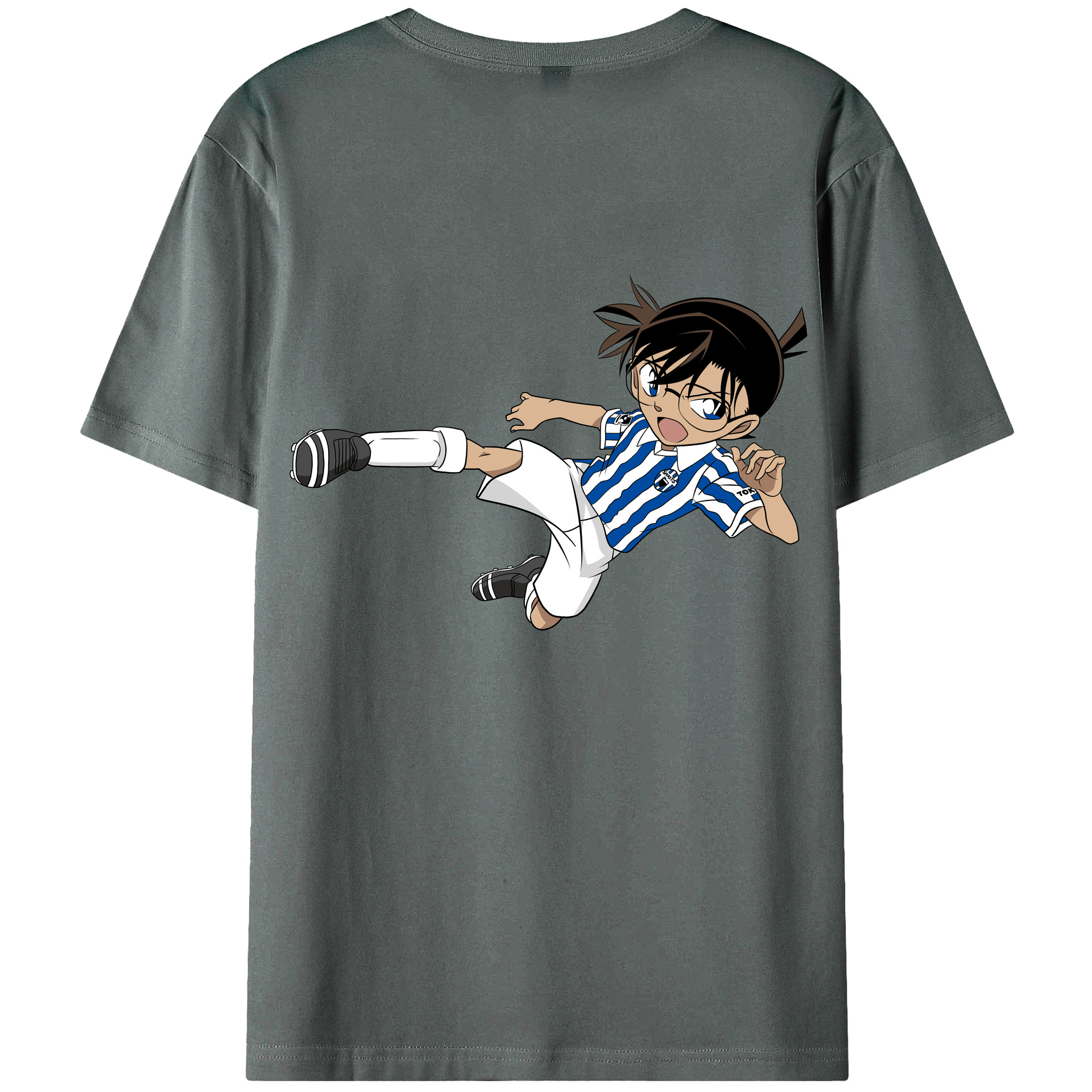（画像用） 名探偵コナン 江戸川 コナン Detective Conan Conan Edogawa 綿100％半袖Tシャツ（背面プリント）